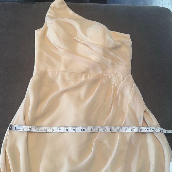 Women’s One Shoulder Chiffon Bridesmaid Formal Dress CorsetBack LegSlit Size 10 - Picture 12 of 12